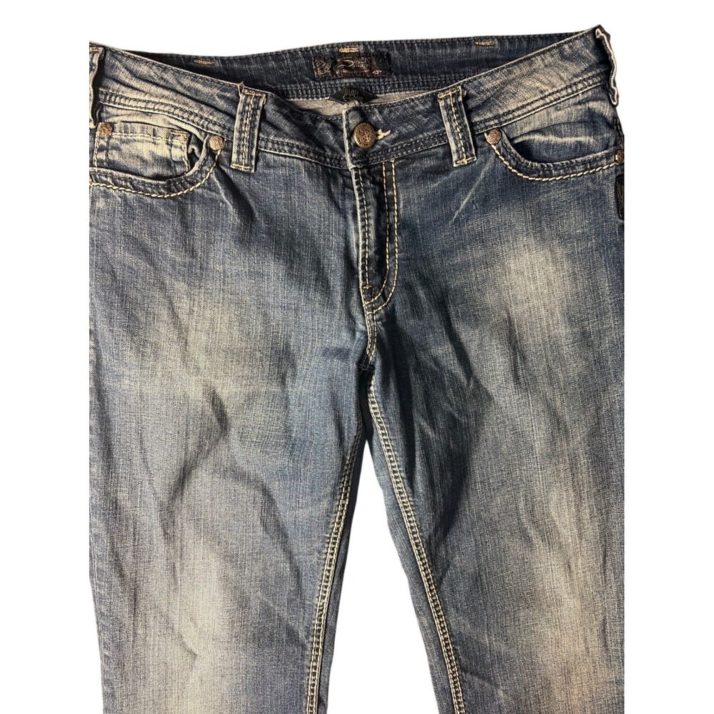 Silver Jeans Co Suki Bootcut Jeans Womens 34 Blue Mid Rise Flap Pocket Denim - Picture 3 of 10